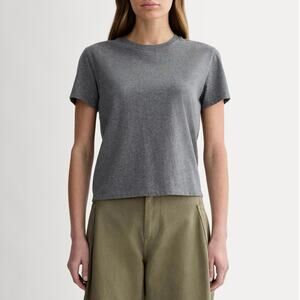 NWOT Everlane The Organic Cotton Box Cut Tee Relaxed Fit Heathered Charcoal XXS